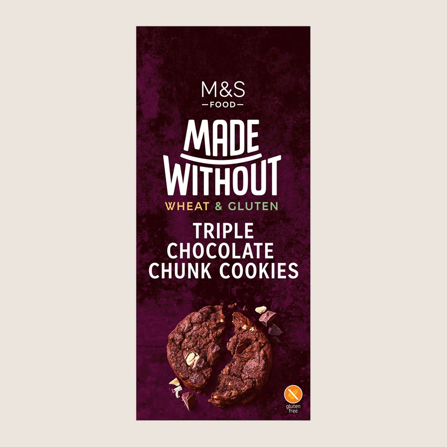 M&S Made Without Wheat Triple Chocolate Chunk Cookies Real Chocolate 150 g