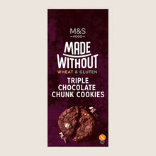 M&S Made Without Wheat Triple Chocolate Chunk Cookies Real Chocolate 150 g