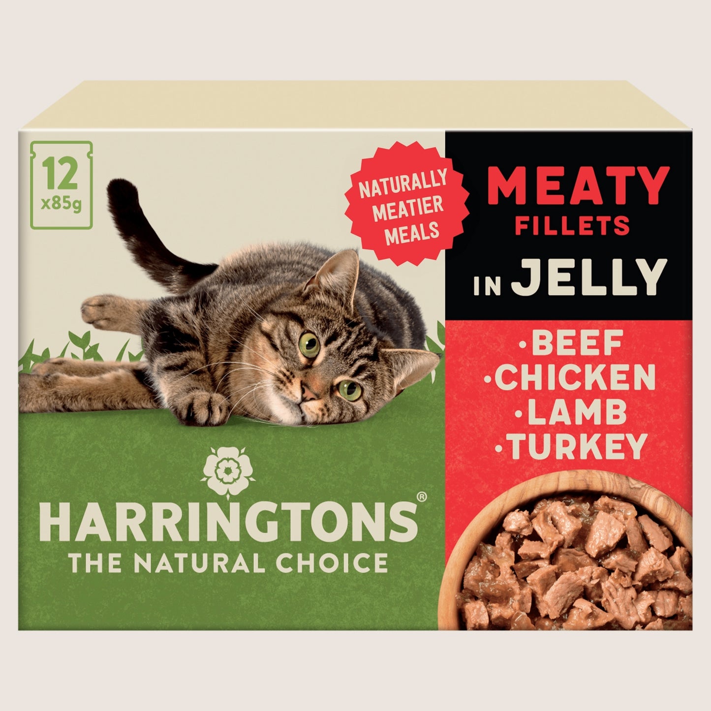 Harringtons Wet Cat Food Pouches Meat in Jelly Grain Free 12x85g