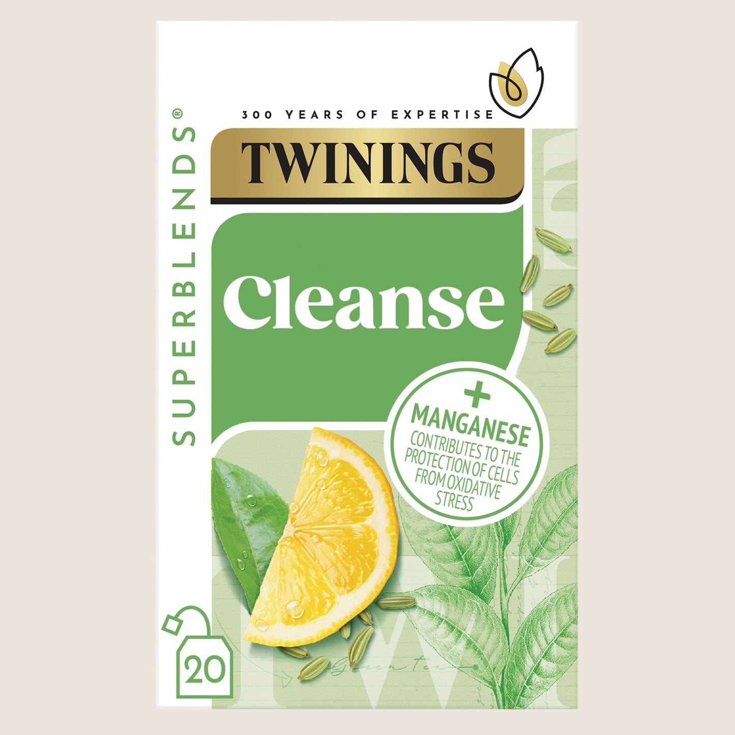 Twinings Superblends Cleanse Matcha & Green Tea 20 Tea Bags Vegan Friendly 40g