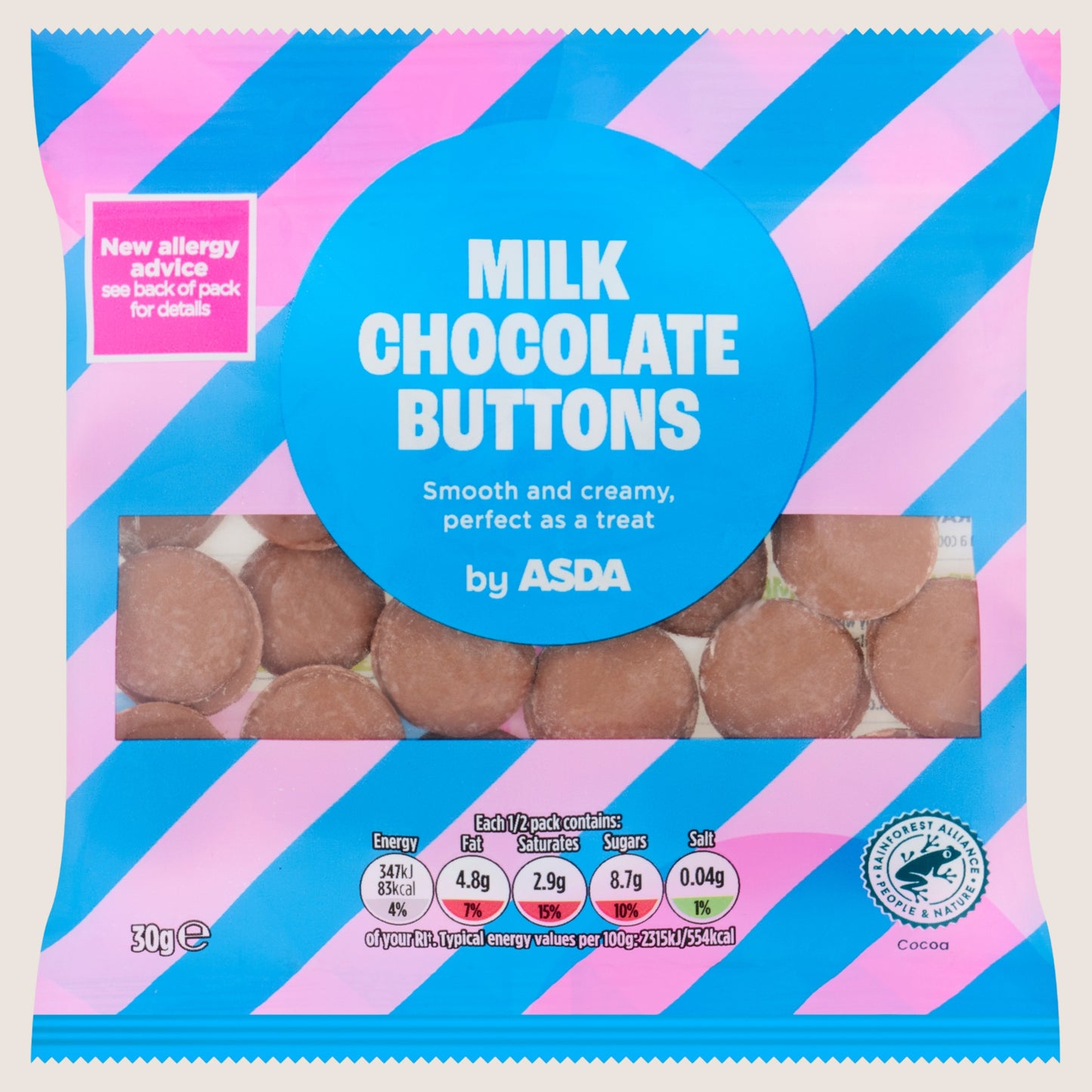 ASDA Milk Chocolate Buttons 30g