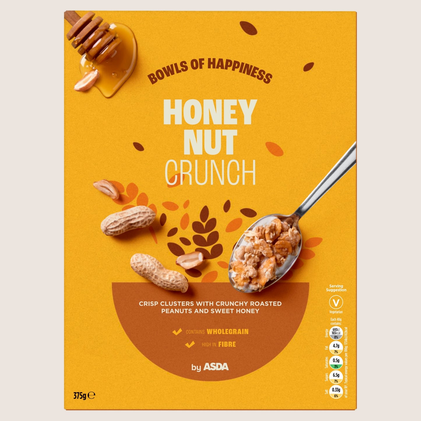 ASDA Honey Nut Crunch Vitamin Fortified 375g
