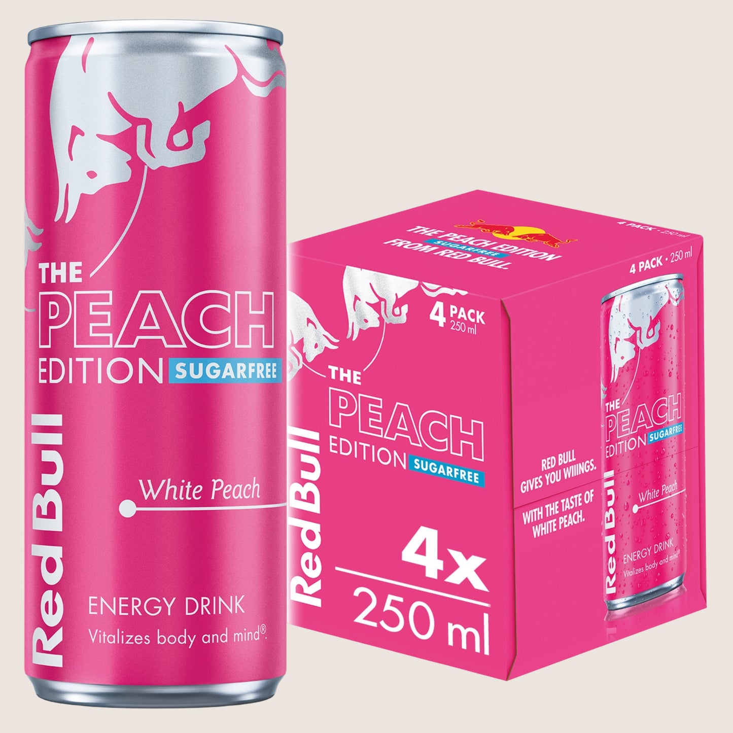 Red Bull Peach Edition Sugarfree White Peach Energy Drink Refreshing 4 Pack 250ml