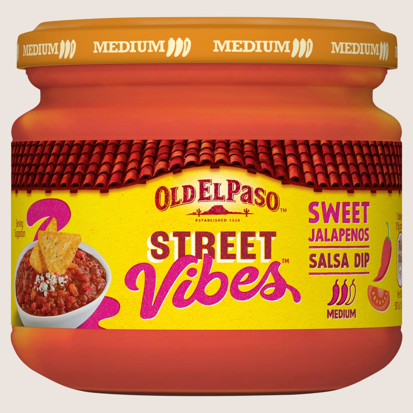 Old El Paso Salsa Dip Street Vibes Sweet Jalapeno No Artificial Additives 335g