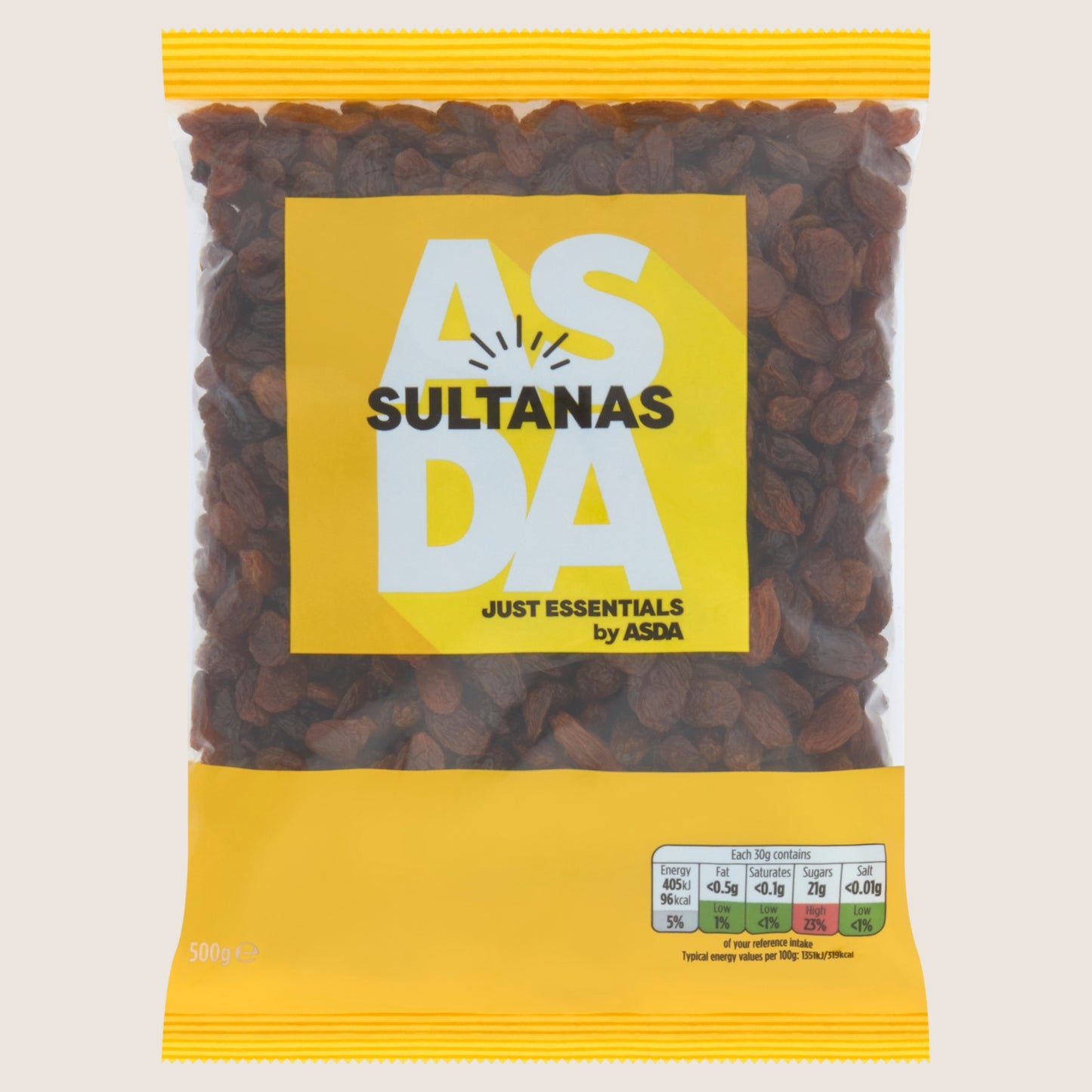 JUST ESSENTIALS by ASDA Smart Price Sultanas Multipack 500g