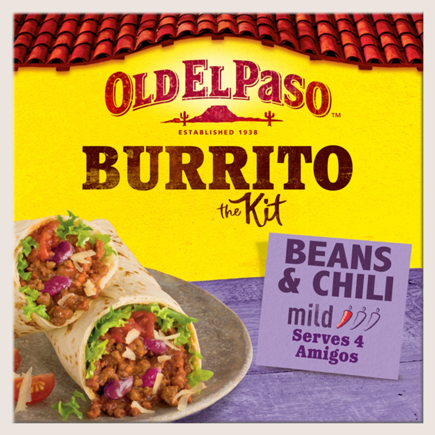 Old El Paso Burrito Kit Bean & Chilli Mild Free From Preservatives 620g