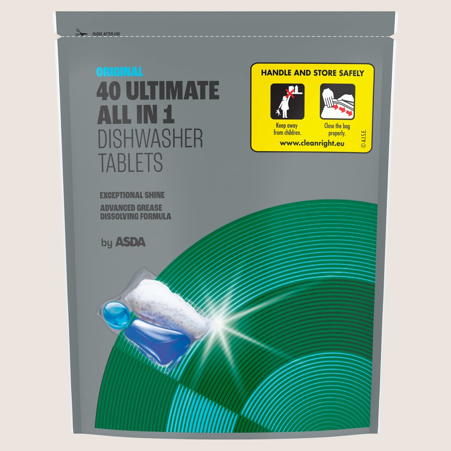 ASDA Ultimate All in 1 Original Dishwasher Tablets 40 x () 12.5g