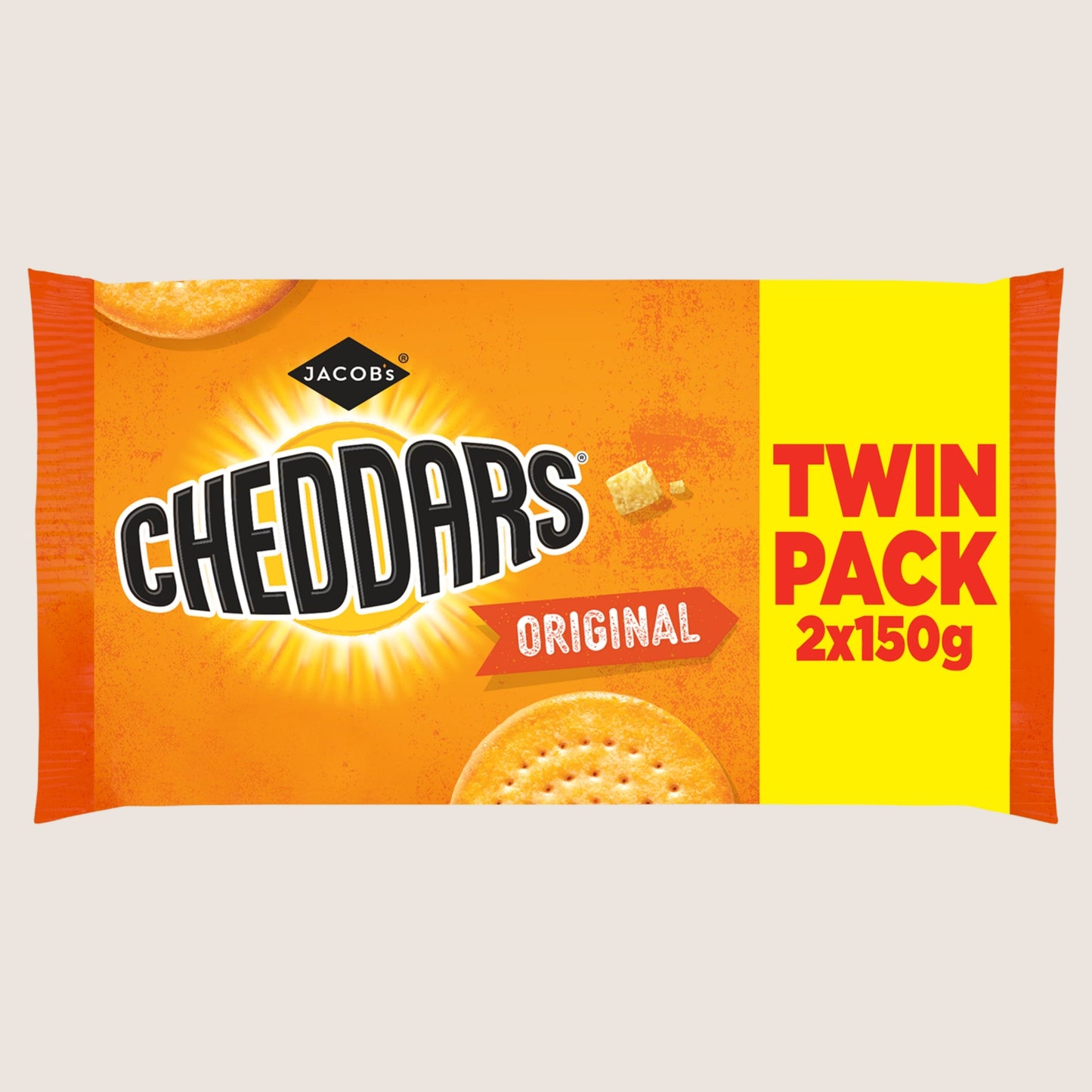 Jacob's Baked Cheddars Cheese Biscuits Free From Artificial Additives 2x150g