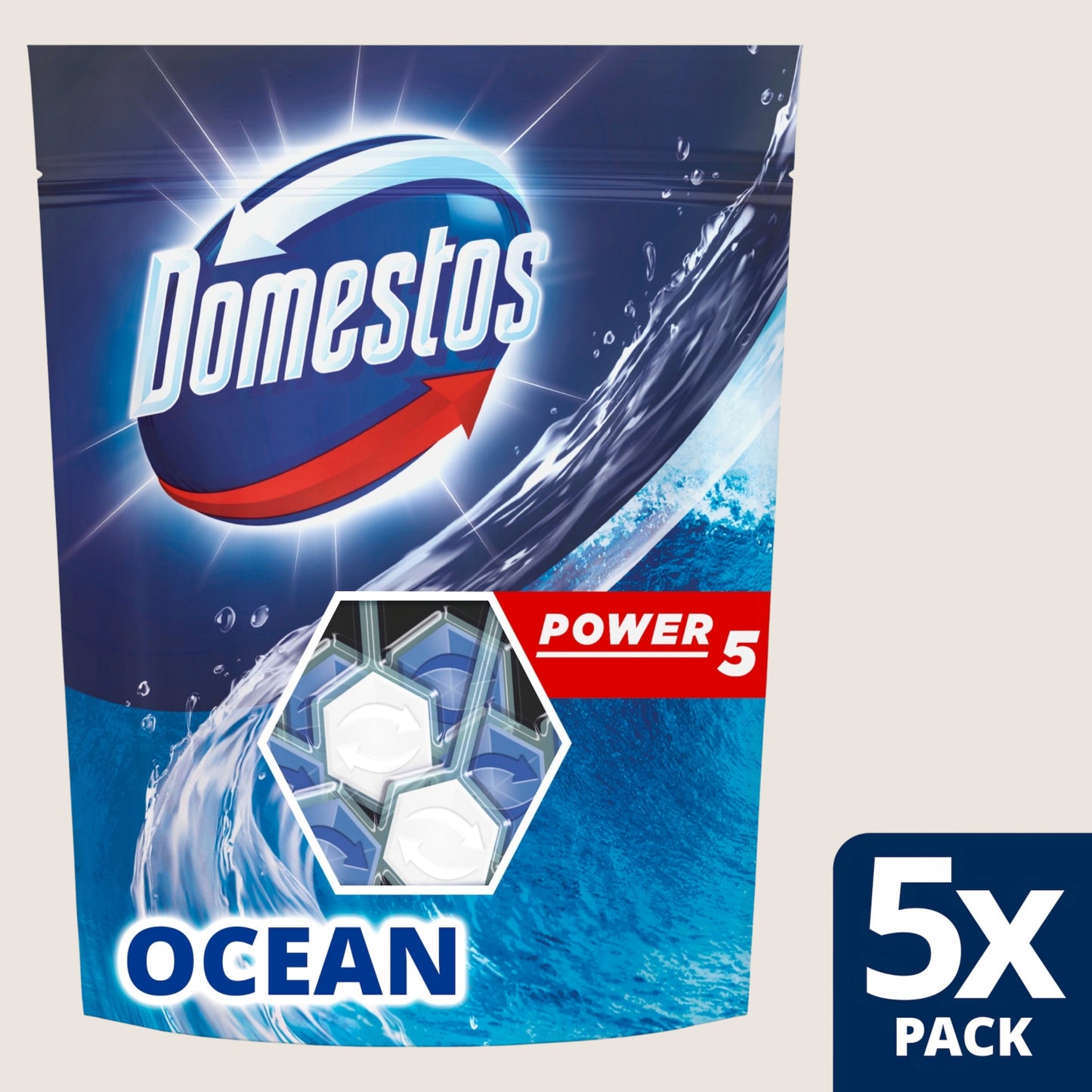 Domestos Power 5 Lime Toilet Rim Blocks 5x 50 g