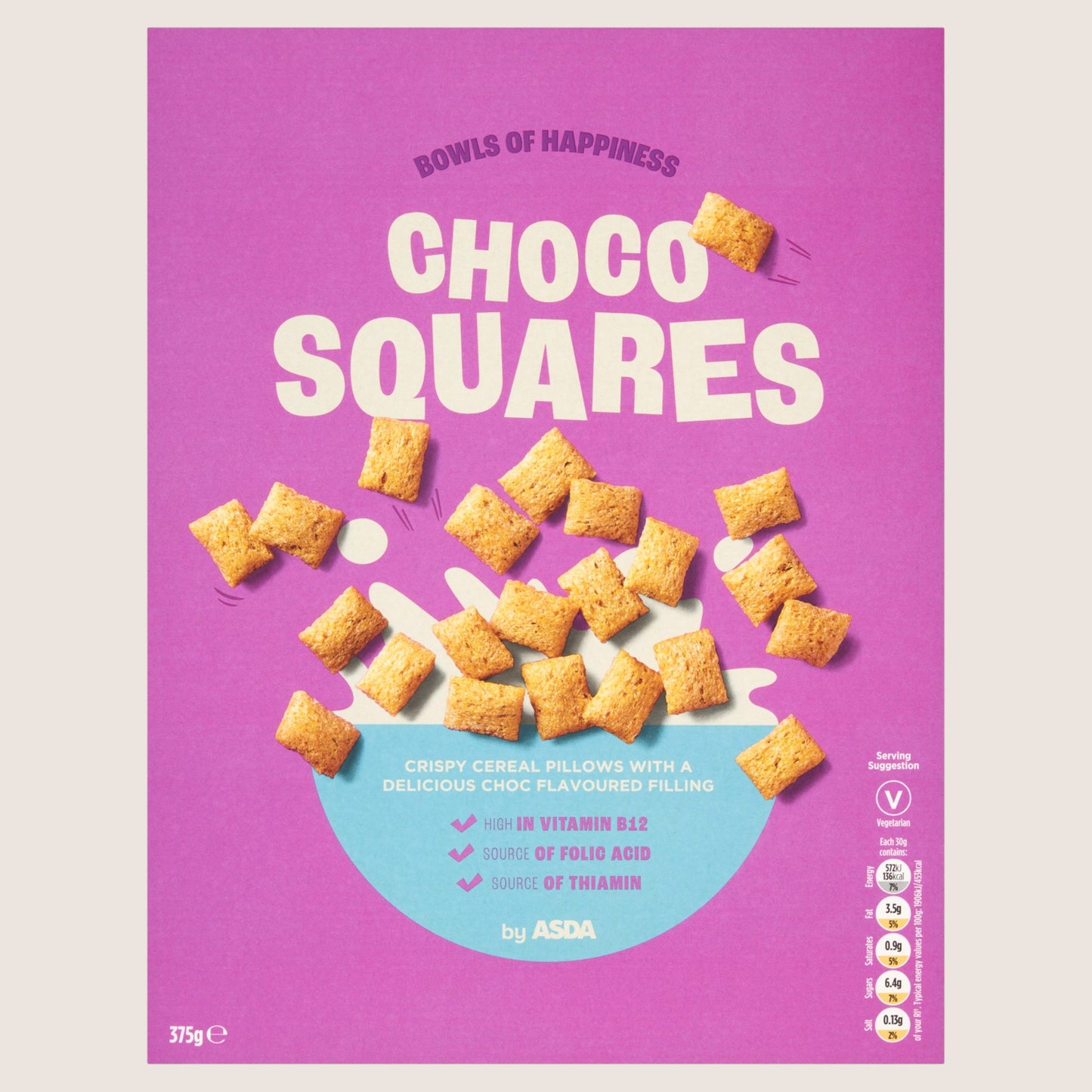 ASDA Choco Squares Vitamin Fortified 375g