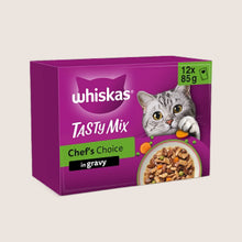 Whiskas 1+ TASTY MIX Chefs Choice Wet Cat Food Pouches in Gravy With Taurine 12 x 85g