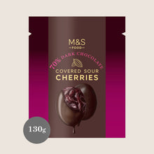 M&S 70% Dark Chocolate Coated Sour Cherries 130 g