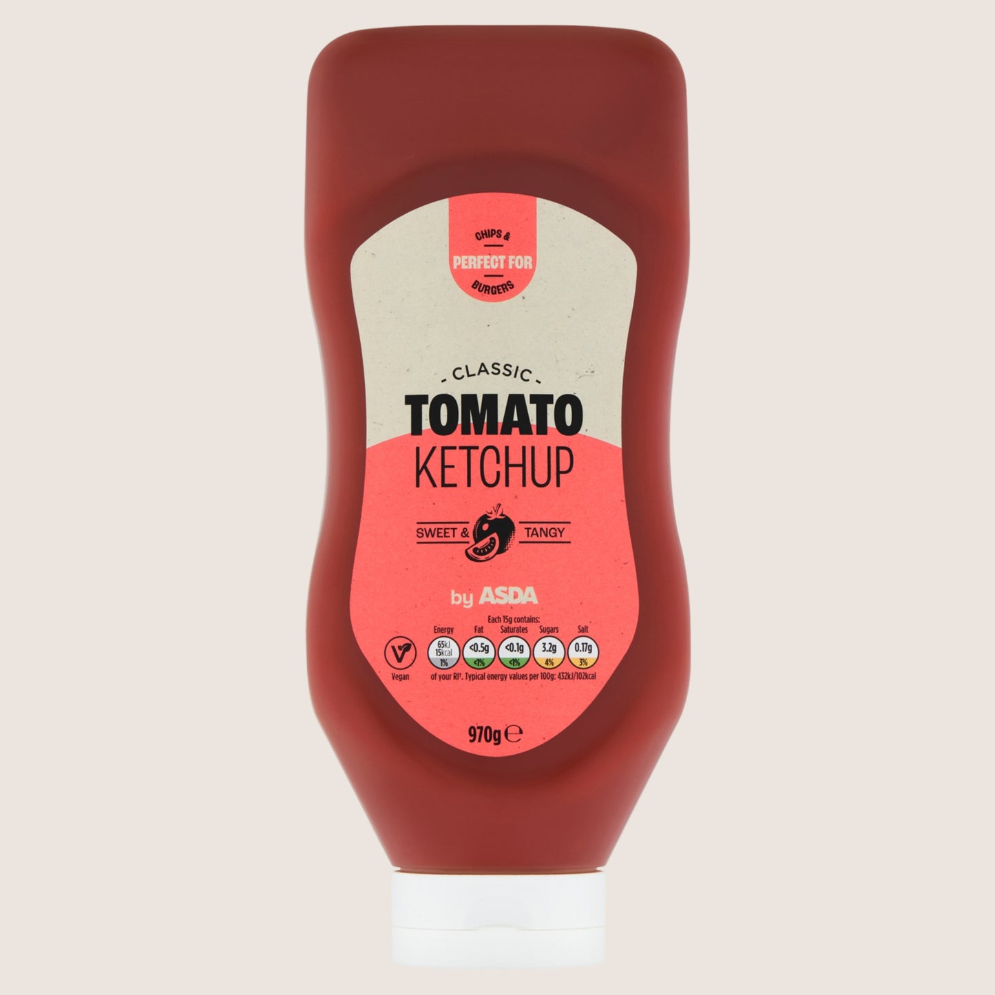 ASDA Classic Tomato Ketchup No Artificial Additives 970g
