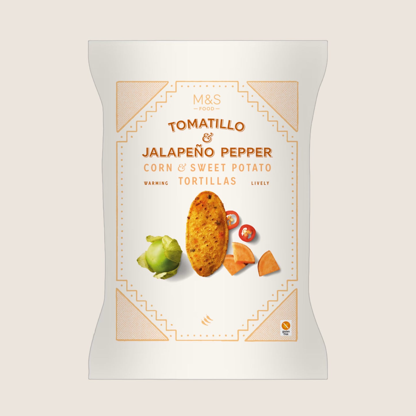 M&S Tomatillo And Jalapeño Pepper Corn And Sweet Potato Tortillas 150 g