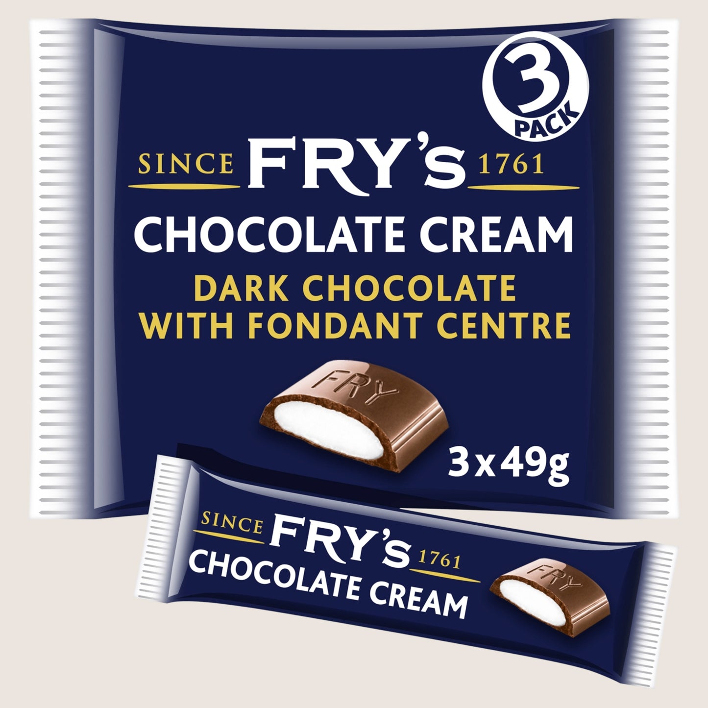 Fry's Chocolate Cream Chocolate Bar 3 Pack 3 x 49g