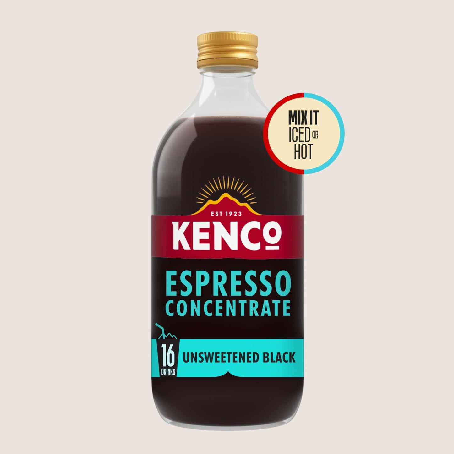 Kenco Espresso Coffee Concentrate Unsweetened Black Iced or Hot No Artificial Additives 485ml