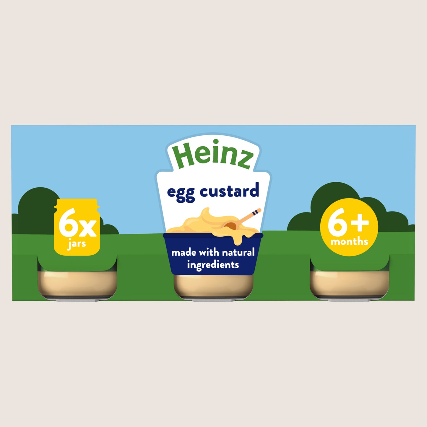 Heinz By Nature Egg Custard Jars Baby Food 6+ Months No Artificial Additives 6x120g