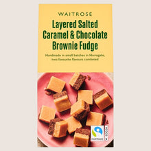 Waitrose Layered Caramel & Chocolate Brownie Fudge Pure Indulgence 130G
