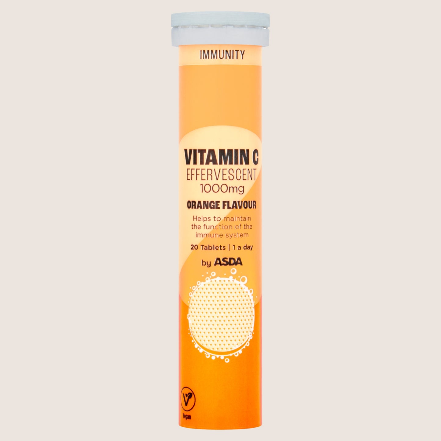 ASDA Immunity 1 a Day Vitamin C Effervescent 1000mg Orange Flavour 20 Tablets