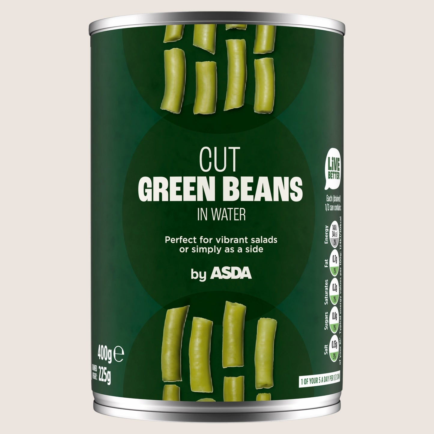 ASDA Cut Green Beans in Water In Spring Water 400g