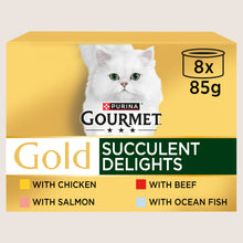 Gourmet Gold Succulent Delights Wet Cat Food Complete Nutrition 8x85g
