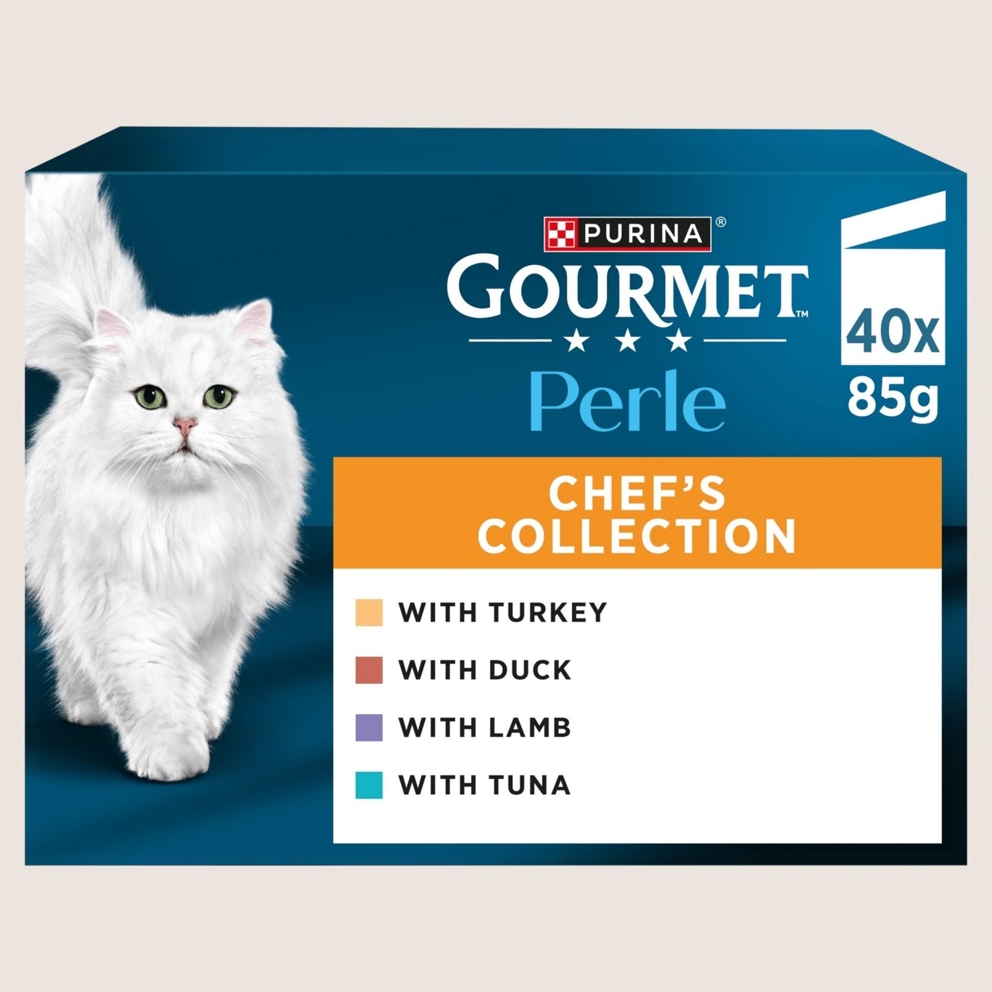 Gourmet GOURMET Perle Mini Fillets in Gravy Chef's Collection Wet Cat Food No Artificial Additives 40x85g