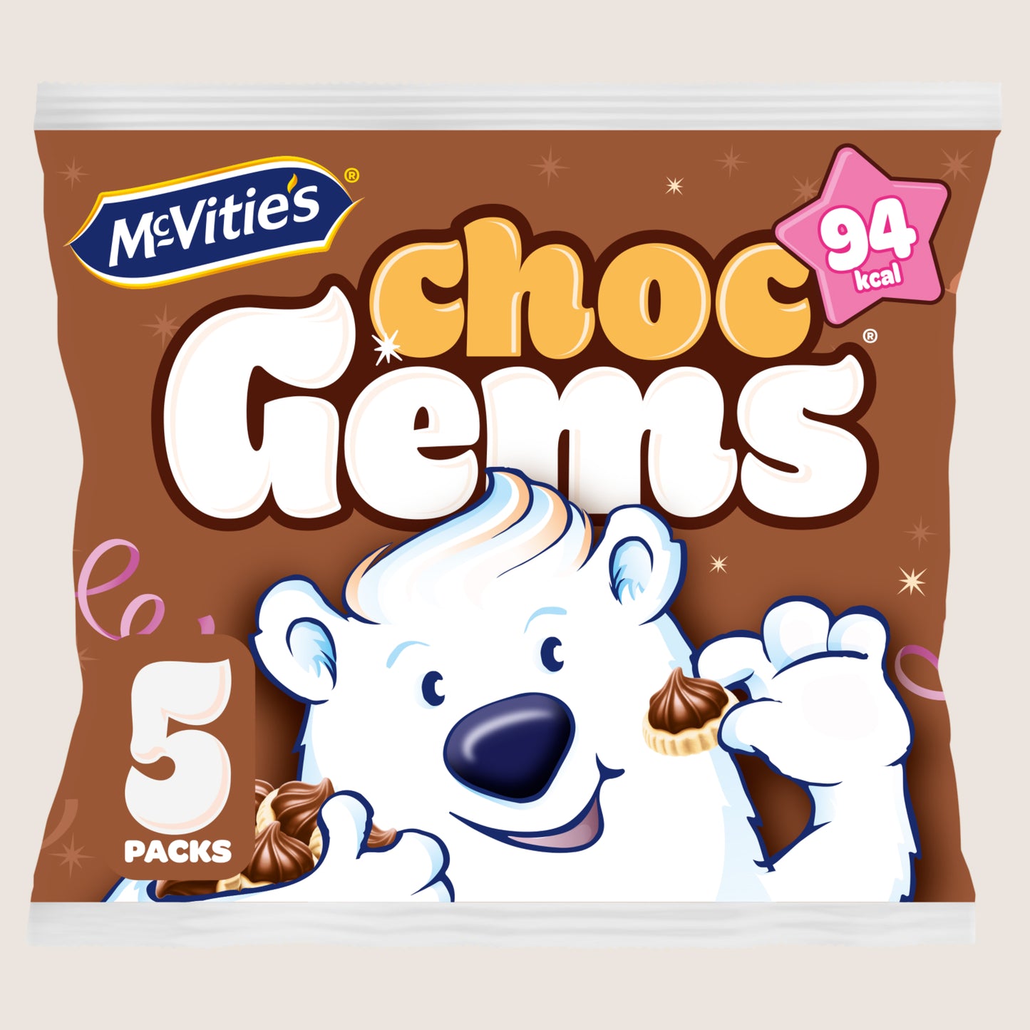 McVitie's Iced Gems Chocolate Biscuits Chocolate 5 x 19g