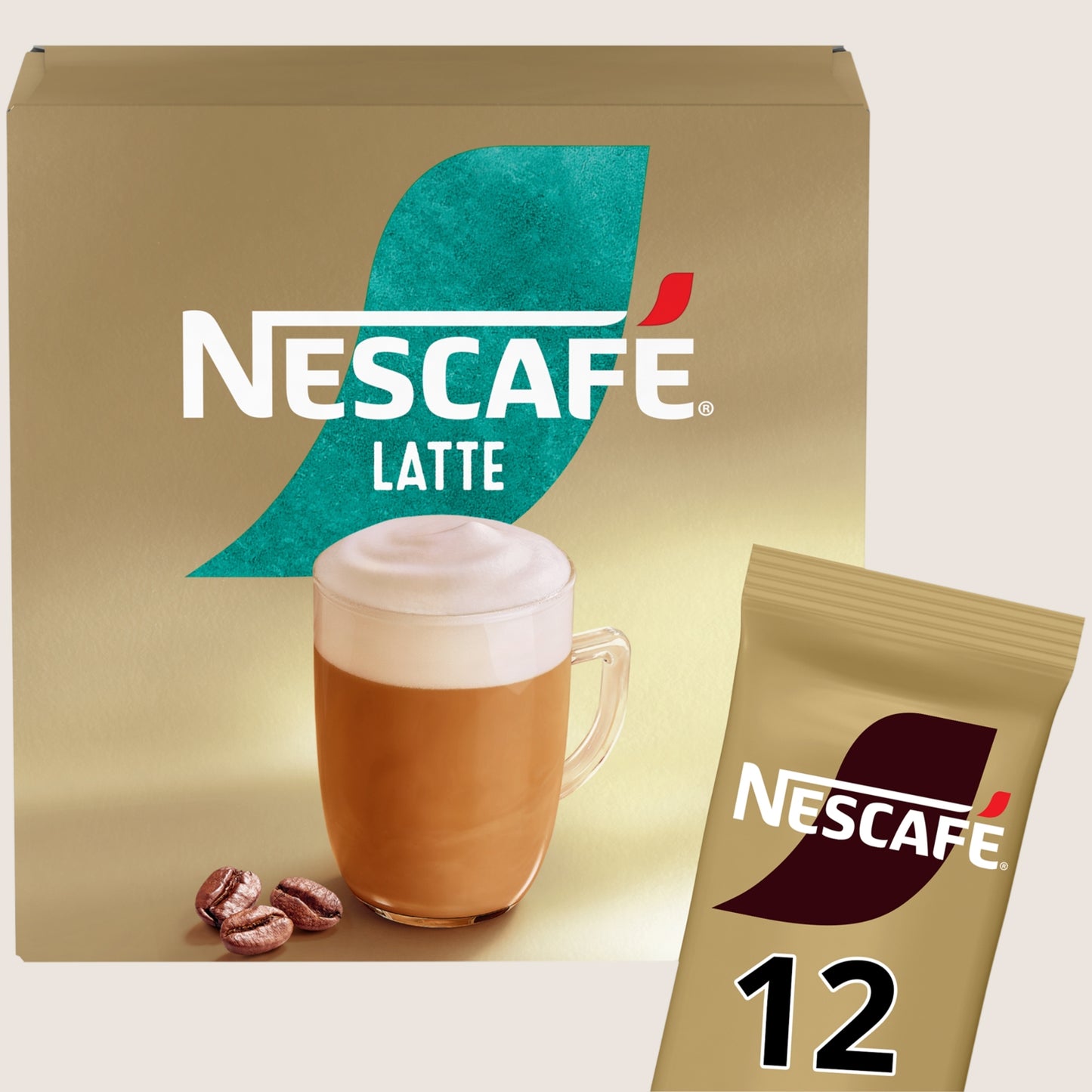 Nescafé Latte Instant Coffee Sachets No Artificial Additives 12 x 18g