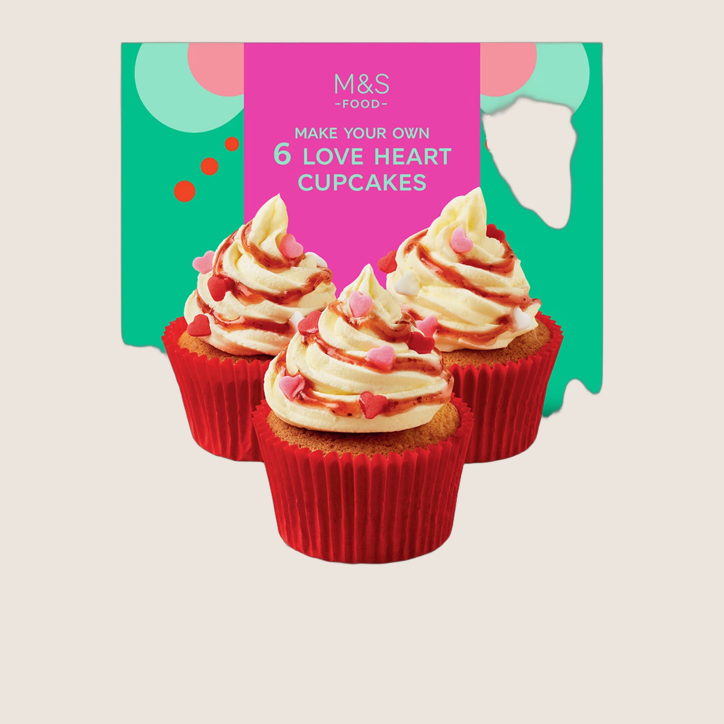 M&S Make Your Own Love Heart Cupcakes 440 g