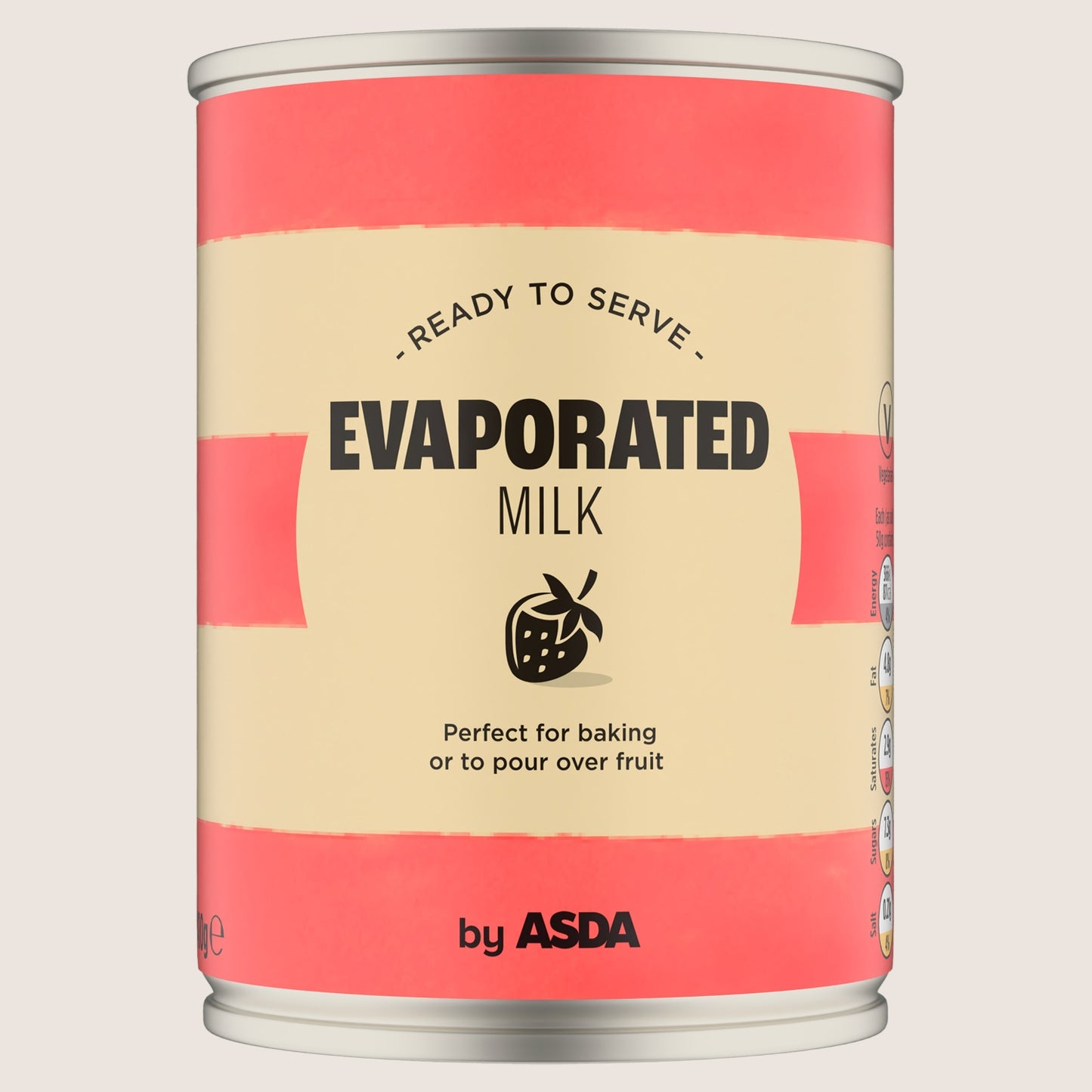 ASDA Evaporated Milk No Artificial Additives 410g
