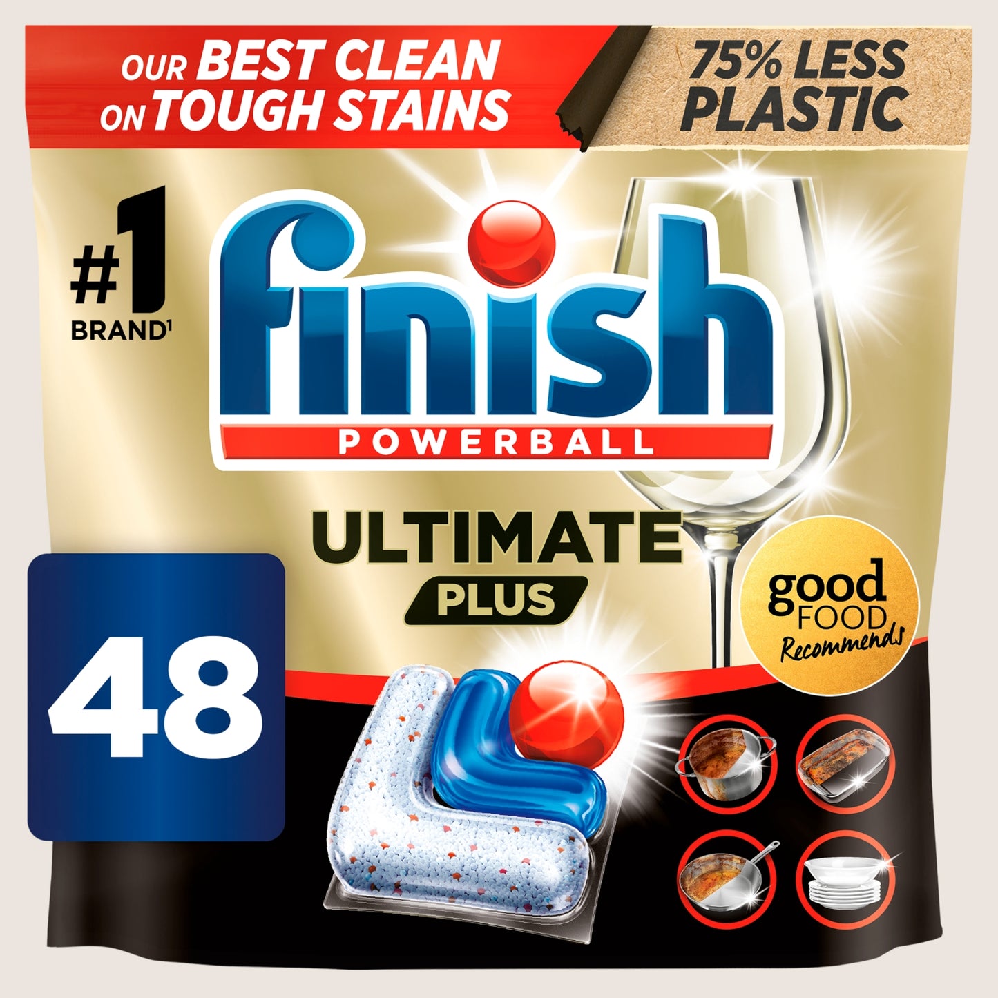 Finish Ultimate Plus All In One Dishwasher Tablets Fresh - 48 Tabs