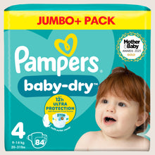 Pampers Baby-Dry Size 4, , - Jumbo+ Pack Size 4 84 Nappie 9kg