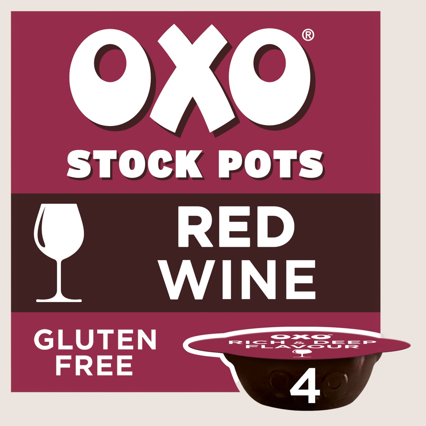 Oxo Red Wine Stock Pots Gluten Free 4 x 20g
