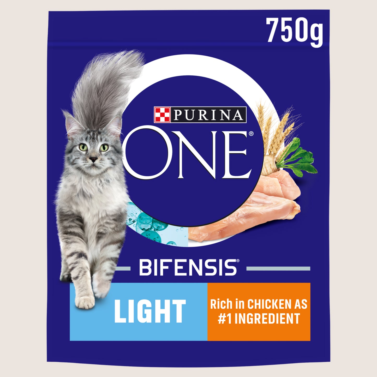 Purina ONE Light Chicken Dry Cat Food Light 750g