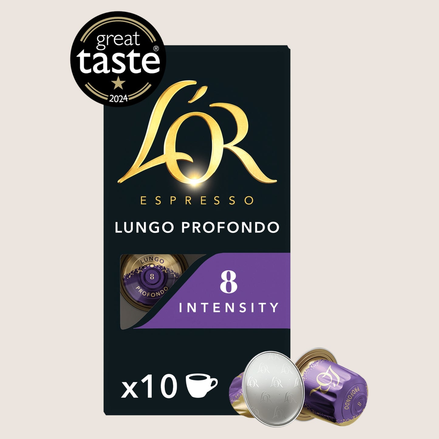 L'OR Lungo Profondo Coffee Pods X10 Intensity 8 No Artificial Additives