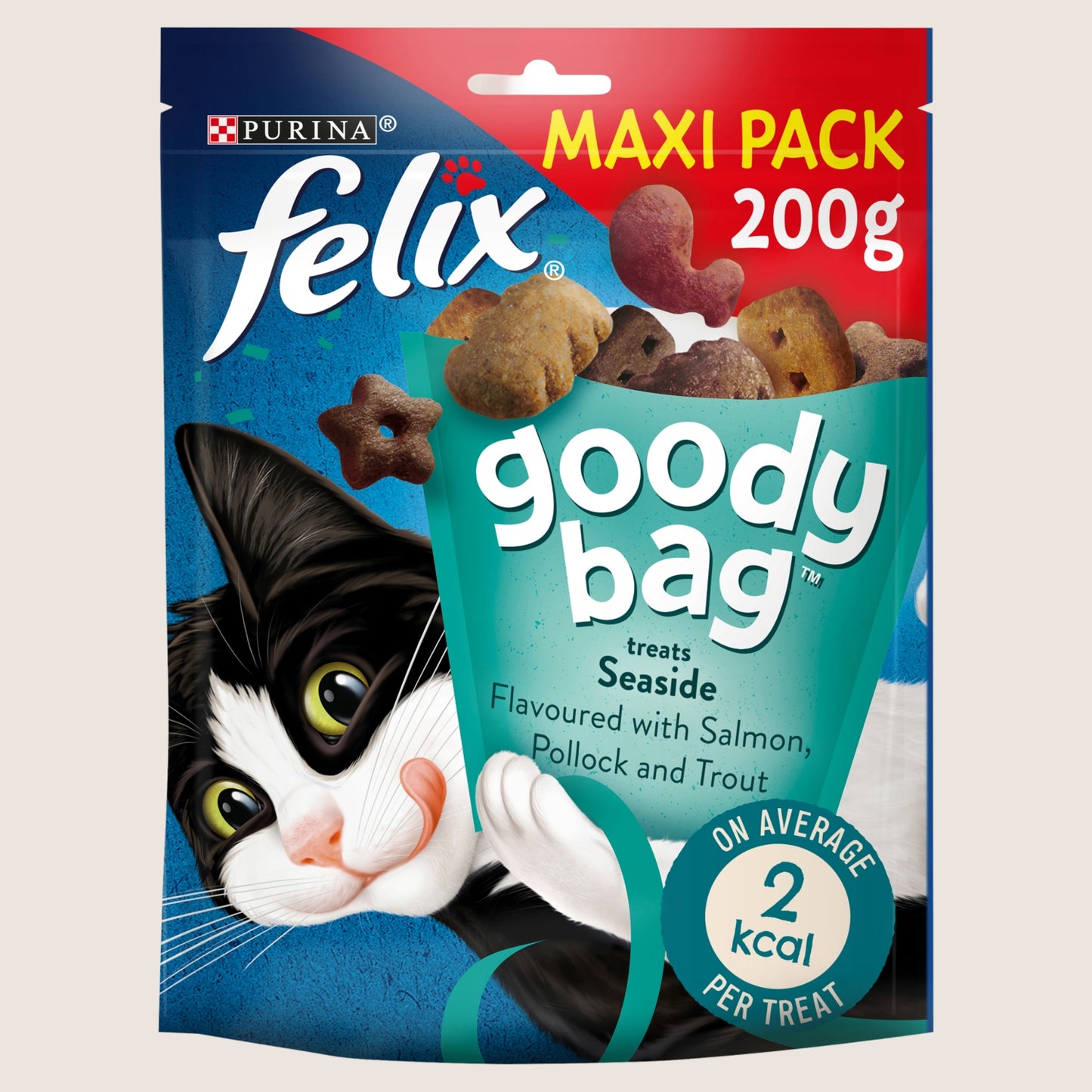 Felix Goody Bag Cat Treats Maxi Pack Seaside With Omega Oils 200g