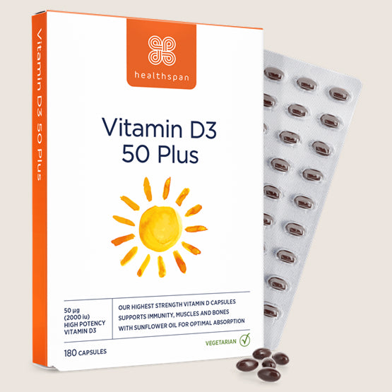 Healthspan Vitamin D3 50 Plus 180 capsules