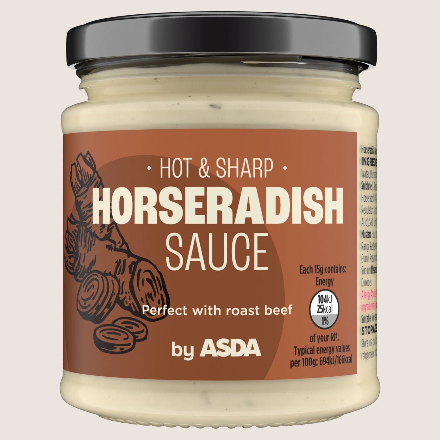 ASDA Horseradish Sauce No Artificial Additives 180g