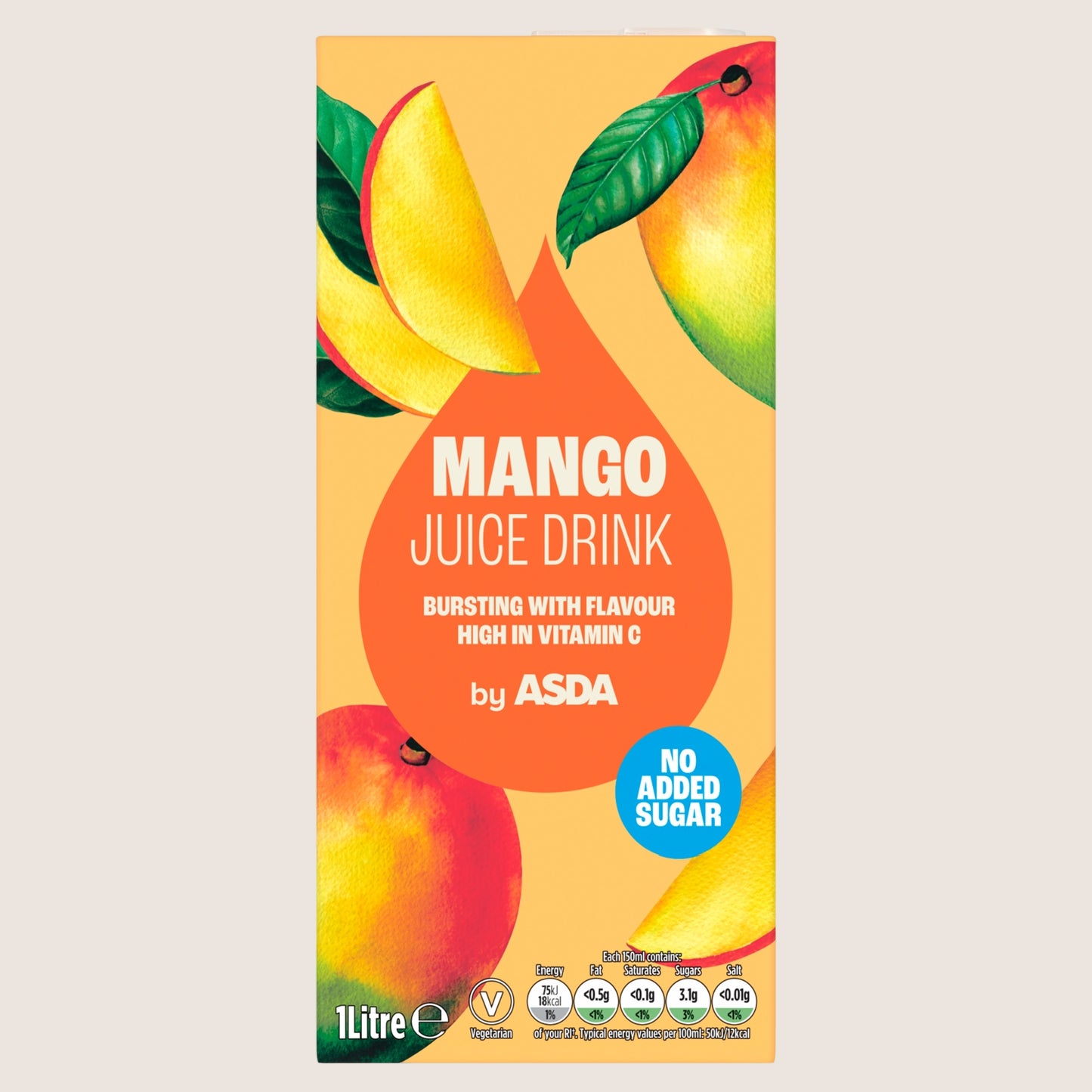 ASDA Mango Juice Drink No Added Sugar 1 Litre