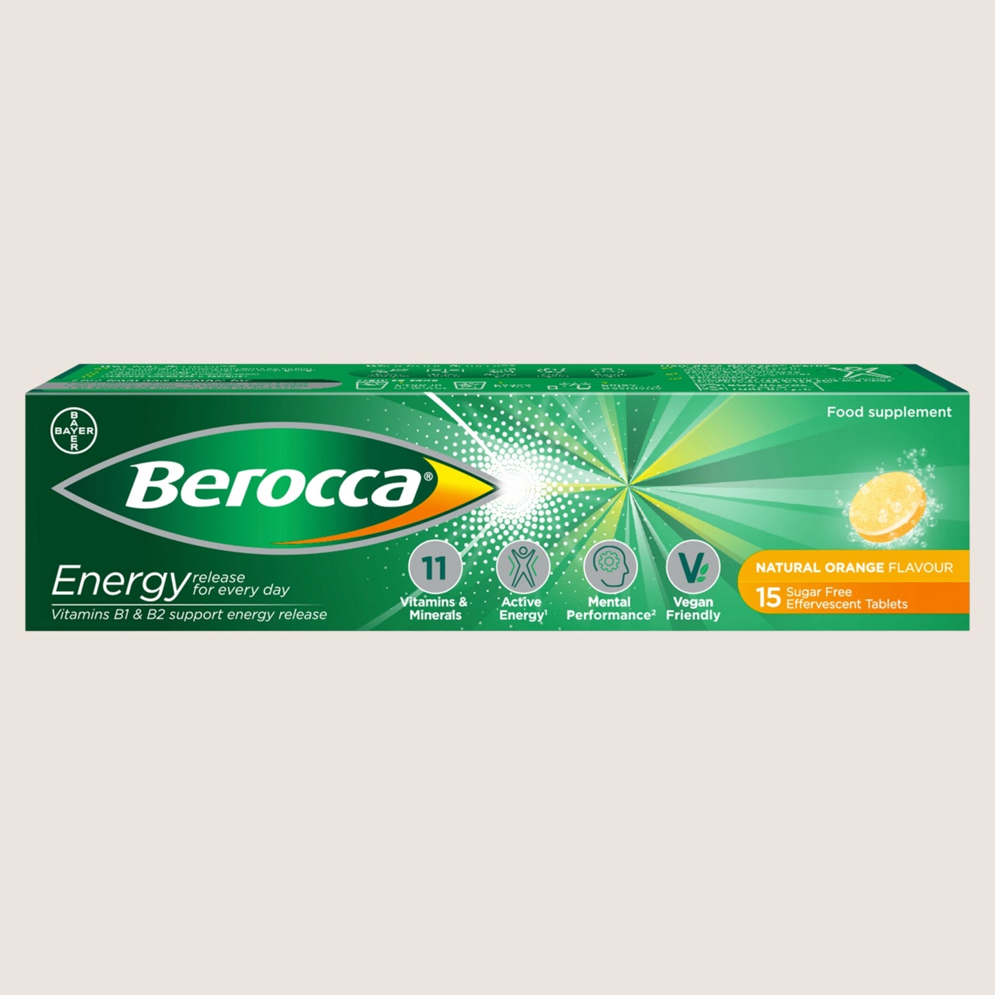 Berocca 15 Natural Orange Flavour Effervescent Tablets