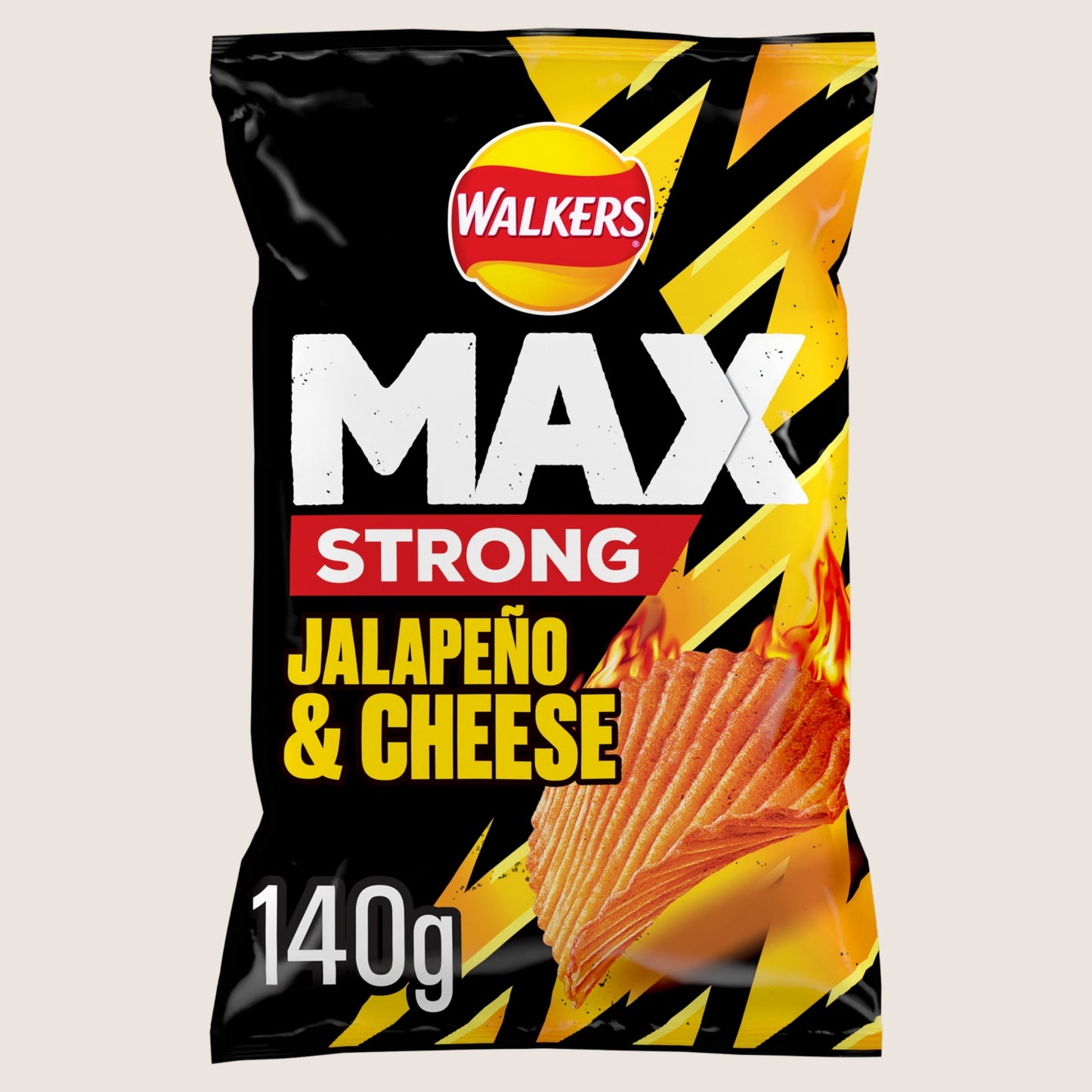 Walkers Max Strong Jalapeño & Cheese Sharing Crisps No Artificial Additives 140g