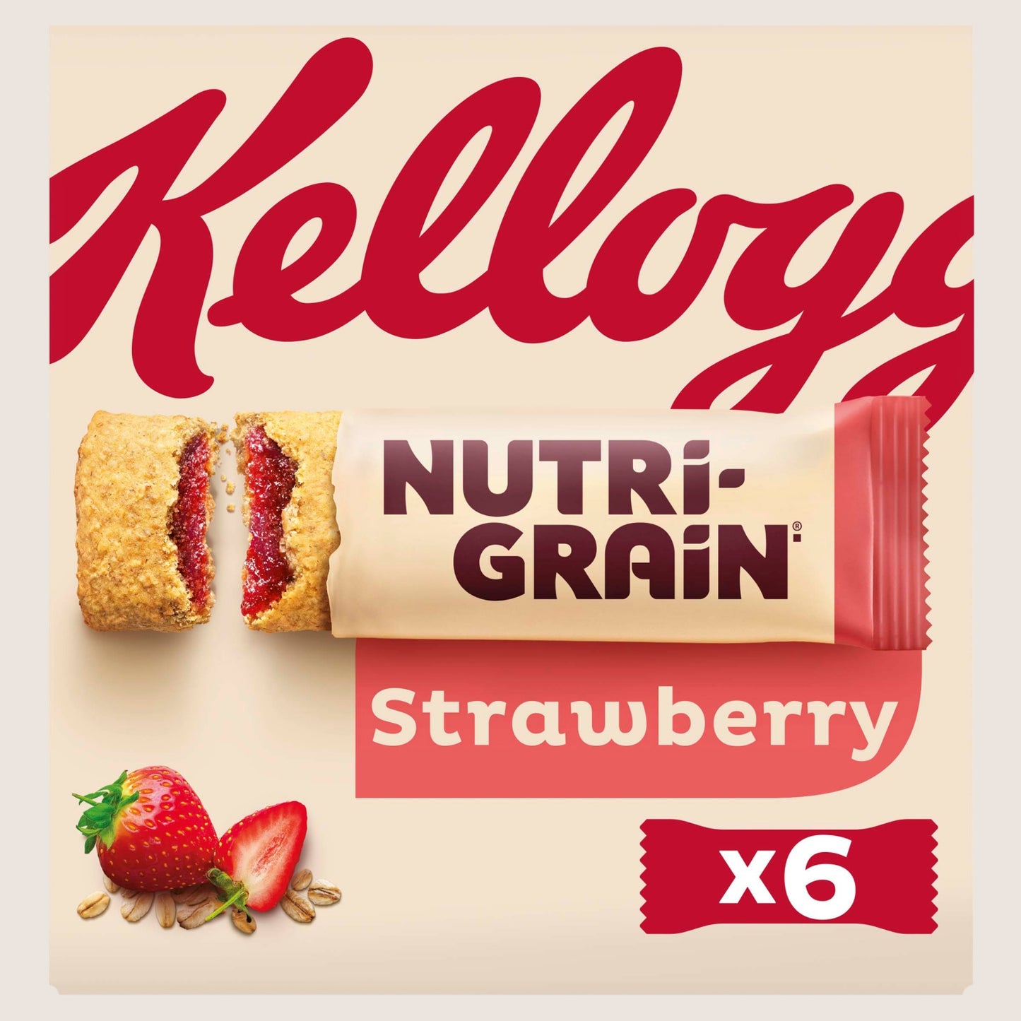 Kellogg's Nutri-Grain Strawberry Snack Bars Vitamin Fortified 6x37g