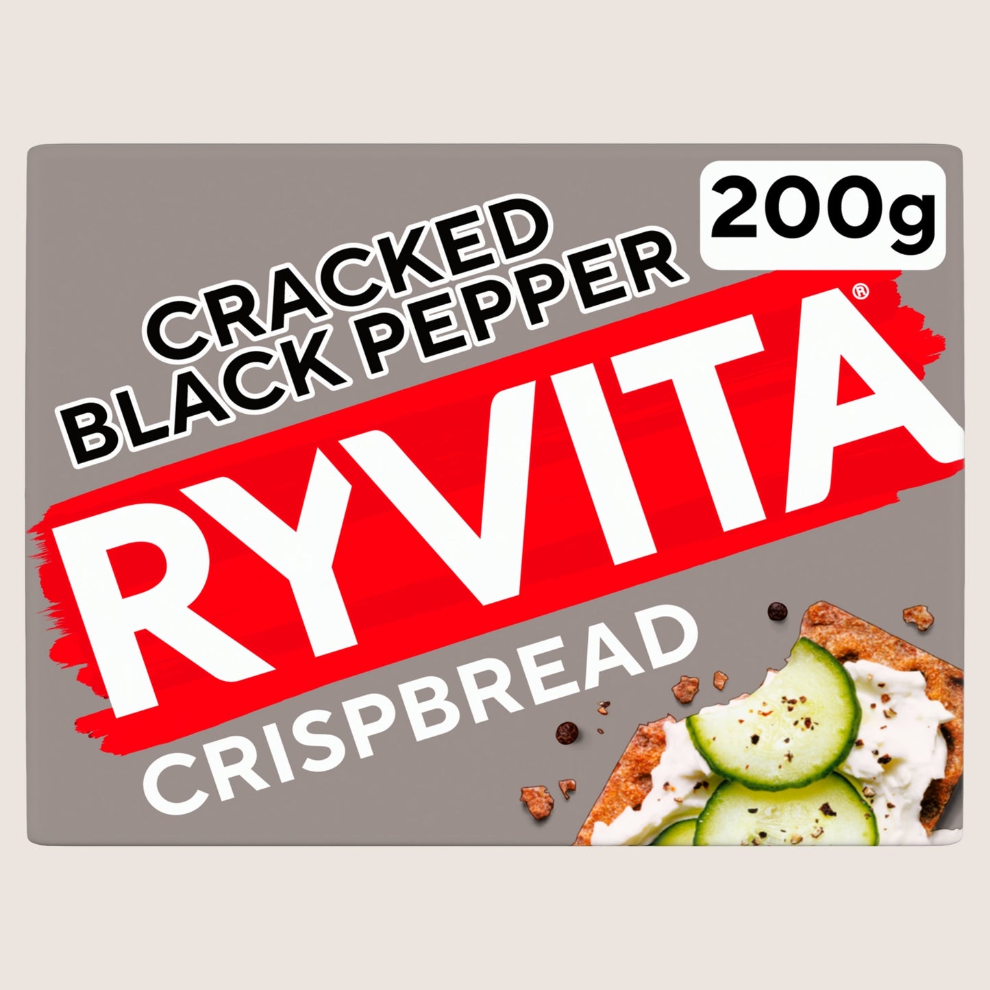 Ryvita Crispbread Cracked Black Pepper Crackers Free From Artificial Additives 200g