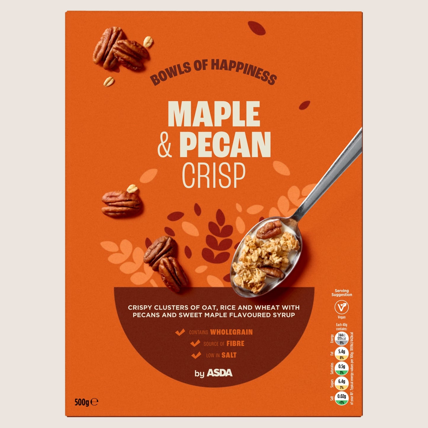 ASDA Maple & Pecan Crisp Vitamin Fortified 500g