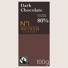 Waitrose No.1 Fairtrade Peru Dark Chocolate Pure Indulgence 100G