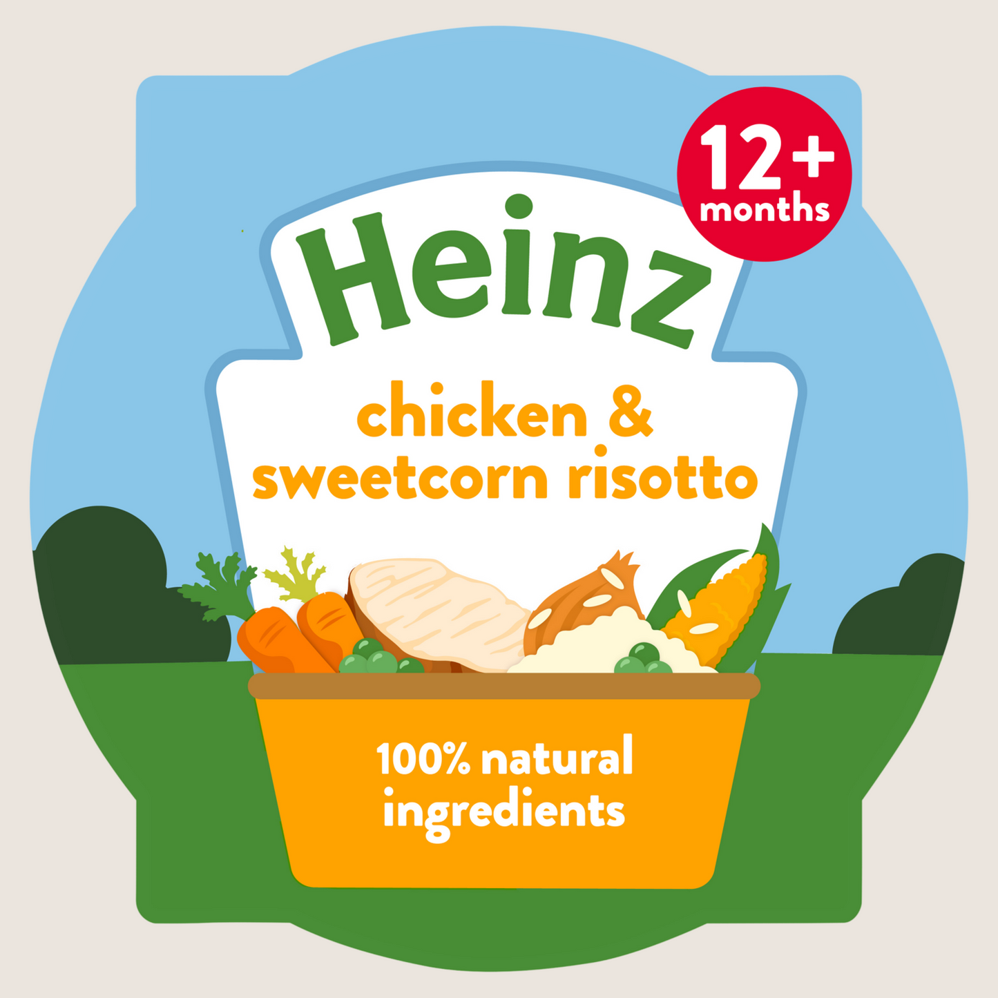 Heinz Chicken & Sweetcorn Risotto Tray 12+ Months Baby Food No Artificial Additives 200g