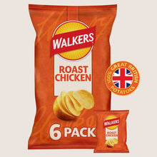 Walkers Roast Chicken Crisps No Artificial Additives 6x25g