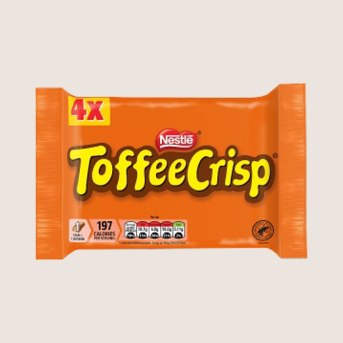 Nestle Toffee Crisp Milk Chocolate Bar 4 Pack 152g