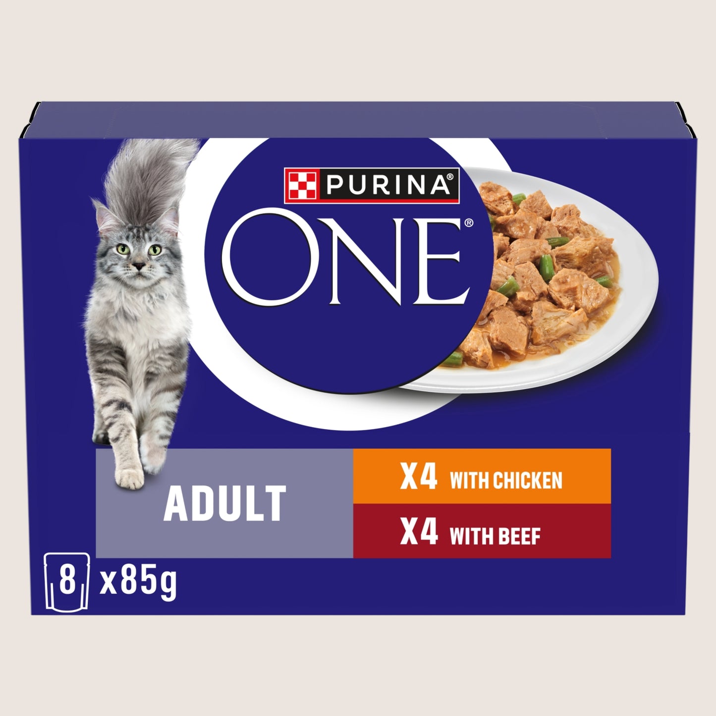 Purina ONE PURINA ONE Mini Fillets Chicken and Beef Wet Cat Food With Omega Oils 8x85g