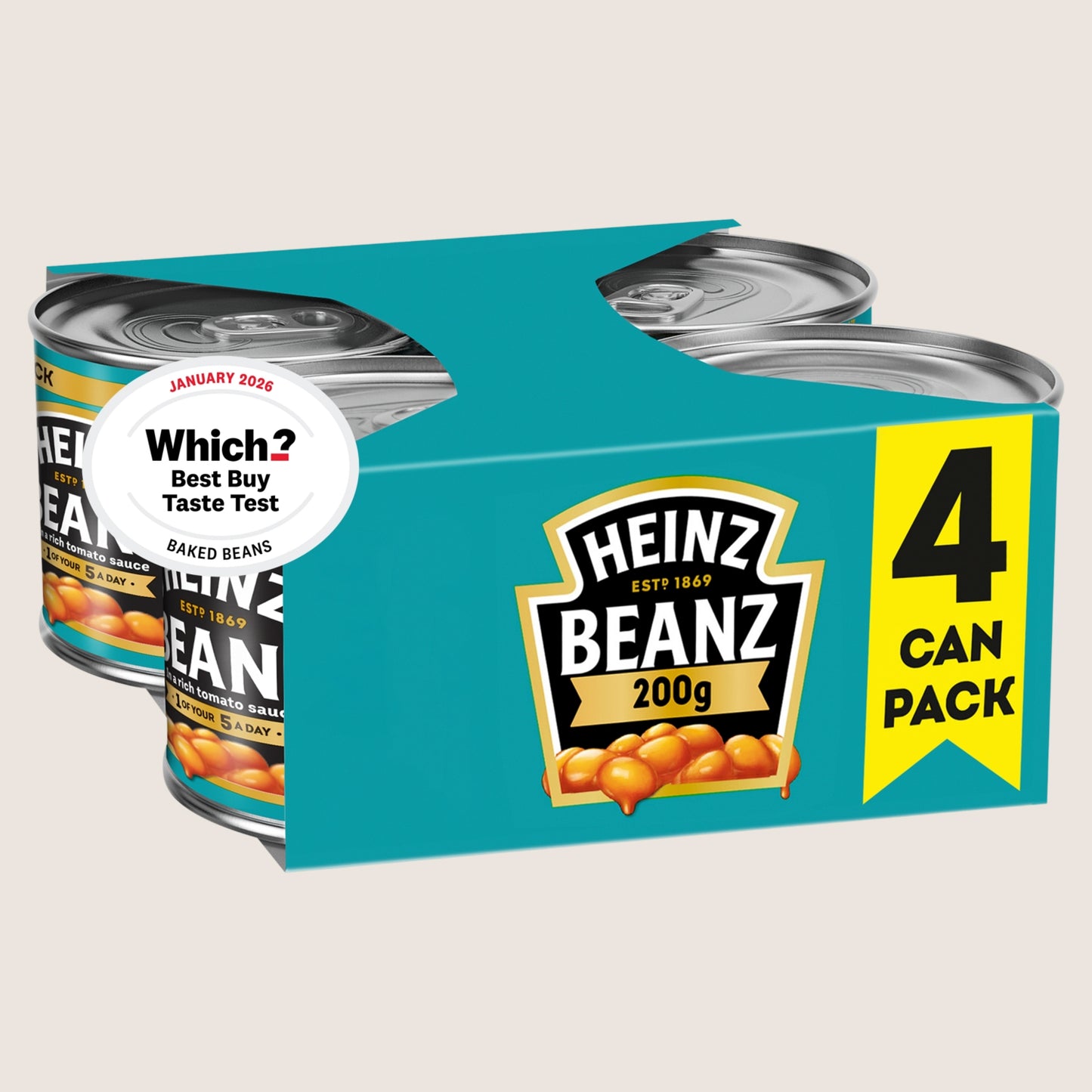 Heinz Baked Beans in Tomato Sauce Low Fat 4 x 200g